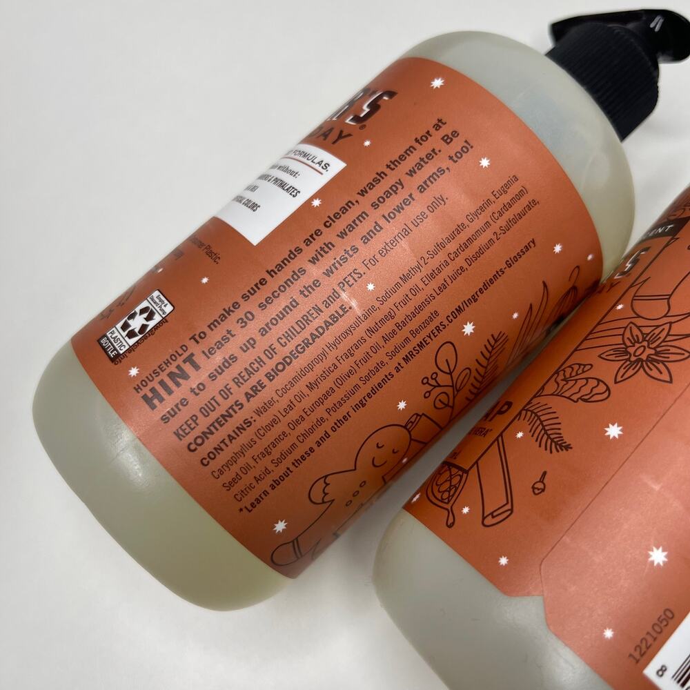 Set of 2 — Mrs. Meyers Gingerbread Liquid Hand Soap Limited Edition Holiday NEW! - Picture 6 of 10